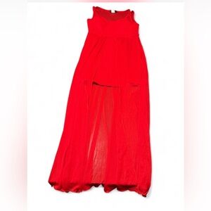 Chic Red High Low Dress